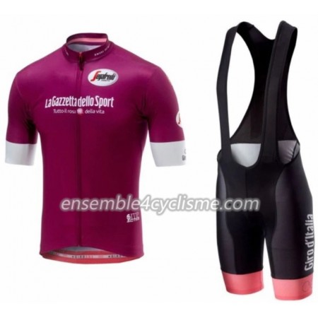 Tenue Maillot Cyclamen + Cuissard à Bretelles 2018 Tour d'Italie